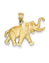 14k Yellow Gold Elephant Pendant
