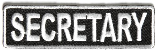 Secretary Patch 3.5 Inch White - By Ivamis Trading - 3.5x1 inch