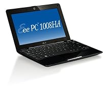 Asus 1008HA 10-inch Netbook (Intel Atom N280 1.66 GHz Processor, 1 GB RAM, 250 GB HDD, 6 hr Battery, WLAN, Bluetooth, Webcam, Windows 7 Starter, Black)