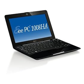 Asus 1008HA 10-inch Netbook (Intel Atom N280 1.66 GHz Processor, 1 GB RAM, 250 GB HDD, 6 hr Battery, WLAN, Bluetooth, Webcam, Windows 7 Starter, Black)