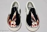 Ed Hardy Black Dagger Skull Women's Metallic Leather Deck Sneakers