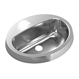 American Standard 13SR.182111.073 Oval Single Hole Semi-Recessed Bathroom Sink in Stainless Steel