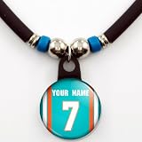Miami Dolphins Jersey Necklace Personalized with Your Name and Number