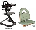 Svan High Chairs from Scandinavian Child with Infant Kit and Cushion, Sage Cushion with Espresso Wood