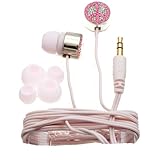 Crystal Rhinestone Pink Peace Ear Bud Earbuds Earphone