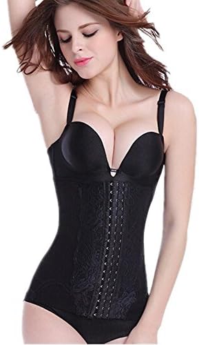 Women Breathable Firm Compression Waist Trainer weight lose shapewear Underbust Corset (Black, XL)