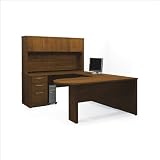 Bestar Executive U-Shaped Workstation in Cappuccino Cherry amp; Slate