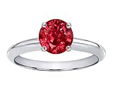  : 1.65 cttw Genuine Lab Created Ruby Solitaire Engagement Ring - 14kt Yellow Gold