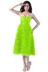 A-line Satin/Tulle Tea Length Lace Tiered Homecoming Dress/Prom Dress 