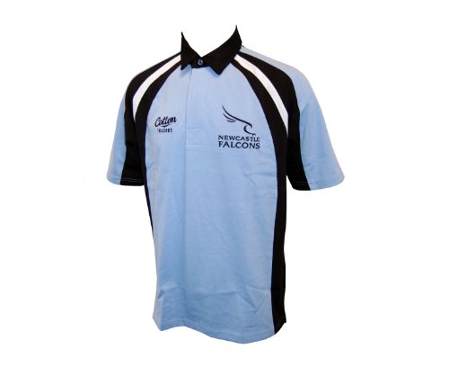 COTTON TRADERS Newcastle Falcons Adult Change Short Sleeve Jersey, Blue/Black/White, M COTTON TRADERS Newcastle Falcons Adult Change Short Sleeve Jersey, Blue/Black/White, M