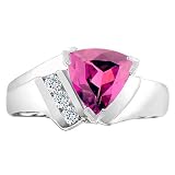 1.10 cttw Genuine Pink Tourmaline and Diamond Ring - 14kt Yellow Gold