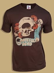 Junk Food The Grateful Dead Skull and Roses Black Wash Adult T-Shirt Tee