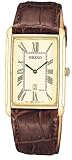 Seiko Men's Brown Leather Strap Watch #SXB850
