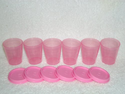 Tupperware 6 Pc Midgets Set with Pink Containers & Seals