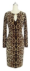 Long Sleeves Summer Cotton Leopard Print Bandage Dress/Midi Dress 