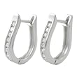 Sterling Silver Channel Set CZ Hugger Earrings