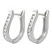 Sterling Silver Channel Set CZ Hugger Earrings