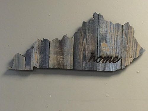 Kentucky State Shape Rustic Wood Sign Hanger 22 3/4" x 10 1/4" Engraved Home