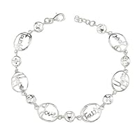 Sterling Silver Faith, Hope, Love Link Bracelet