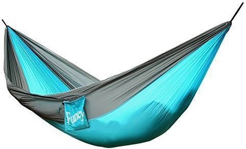 Camping Hammock -500LBS-Parachute Nylon Fabric Travel Hammock Outdoor Kit Set For Backpacking, Travel, Beach, Yard - With Free Hammock Straps &amp; Steel Carabiners (2 person)