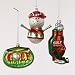 Sporting Goods : 3-PK GLASS PAINTED GOLF ORNAMENTS WITH GLITTER TRIMMING