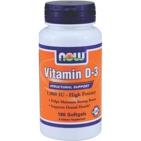 NOW Foods Vitamin D-3 1000 IU, 180 Softgels: Health &amp; Personal Care