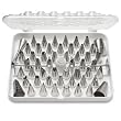Ateco 55-Piece Stainless Steel Decorating Tube Set with Hinged Storage Box