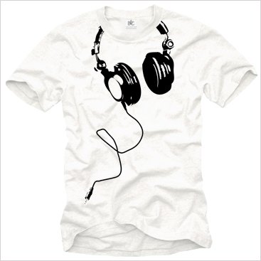 Cooles T-Shirt mit KOPFHÖRER für Herren in 