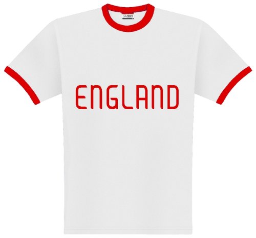 World of Football Ringer T-Shirt England script – XXL