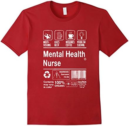 Men's Mental Health Nurse T-shirts Large Cranberry