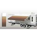 Image : RV Patio Awning Fabric Brown Stripe 16\' *(approximate fabric width 15\' 2-3\')*