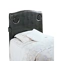 Bi-Cast Vinyl Twin Upholstered Headboard with Speaker - Dark Brown