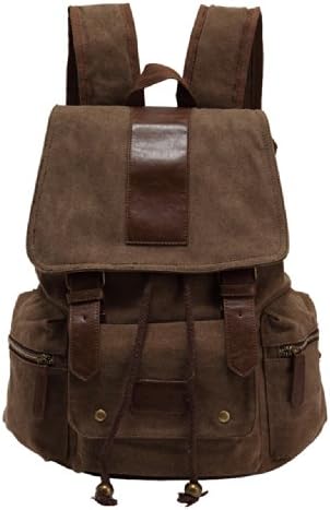 SAIERLONG Men's And Women's Backpack coffee Canvas