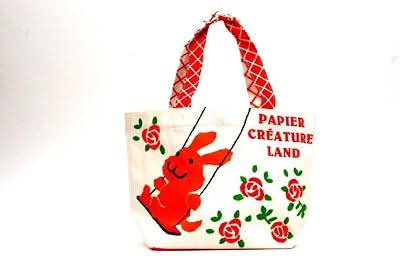 Papier Creature Land Bunny with Roses Tote Bag