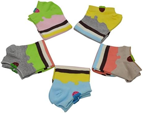 MpingT Women's Candy Cotton Liner No-Show Sock 5-Pack