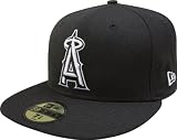 MLB Anaheim Angels Black with White 59FIFTY Fitted Cap (7 1/2)
