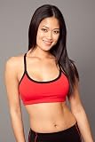 Womens Scoop Neck Bra Top by Fitness Wear in Black, Small
