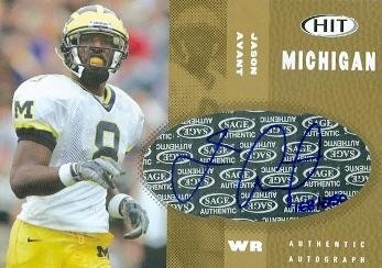Jason Avant Autographed/Hand Signed football card (Michigan) 2006 SAGE HIT Rookie #A48