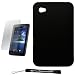 Black Armor Hard Cover Case / 2 Piece Snap On Feature for New Samsung Galaxy Tab Tablet Device + Includes a Durable Screen Protector