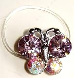 Swarovski Crystal Butterfly Toe Ring - Light Amethyst