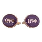 Omega Psi Phi Purple Gold-Tone Cufflinks by Cuff-Daddy
