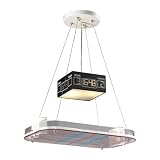 Kids-Lighting - 2 Light Hockey Rink Pendant Lighting Fixture - Hockey - Satin Clear Glass - B3635