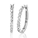 14K White Gold 1/2 ct Diamond Oval Hoop Earrings