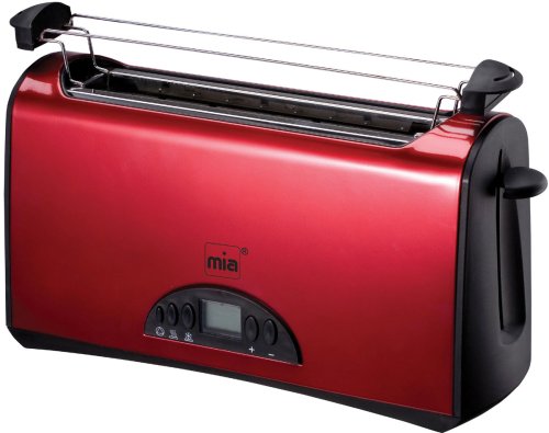 Mia TA 0070 R Langschlitz Toaster mit Brötchenröst 