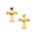 14K Yellow Gold Children's Cross and Heart Earrings