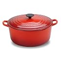 Le Creuset Enameled Cast-Iron 7-1/4-Quart Round French Oven, Cherry Red