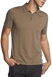 Converse by John Varvatos Men's Short Sleeve Slub Polo, Taupe, X-Large