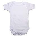 Baby Bodysuits, White Baby Short Sleeve Bodysuit (Pack of 3)