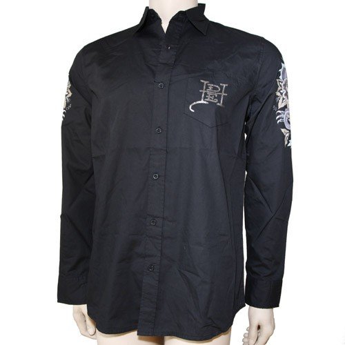 Ed Hardy Herren Hemd ‘Kiss of Death’ (EMA30073LP/black)