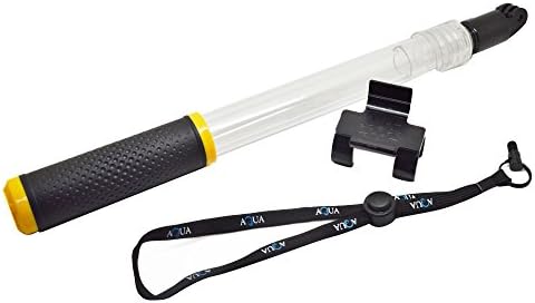HQS Transparent Clear Float Floating Extension Extendable Selfie Pole Monopod for GoPro Hero 4S/4/3+/3/2/1 With Lanyard and Remote Clip Yellow